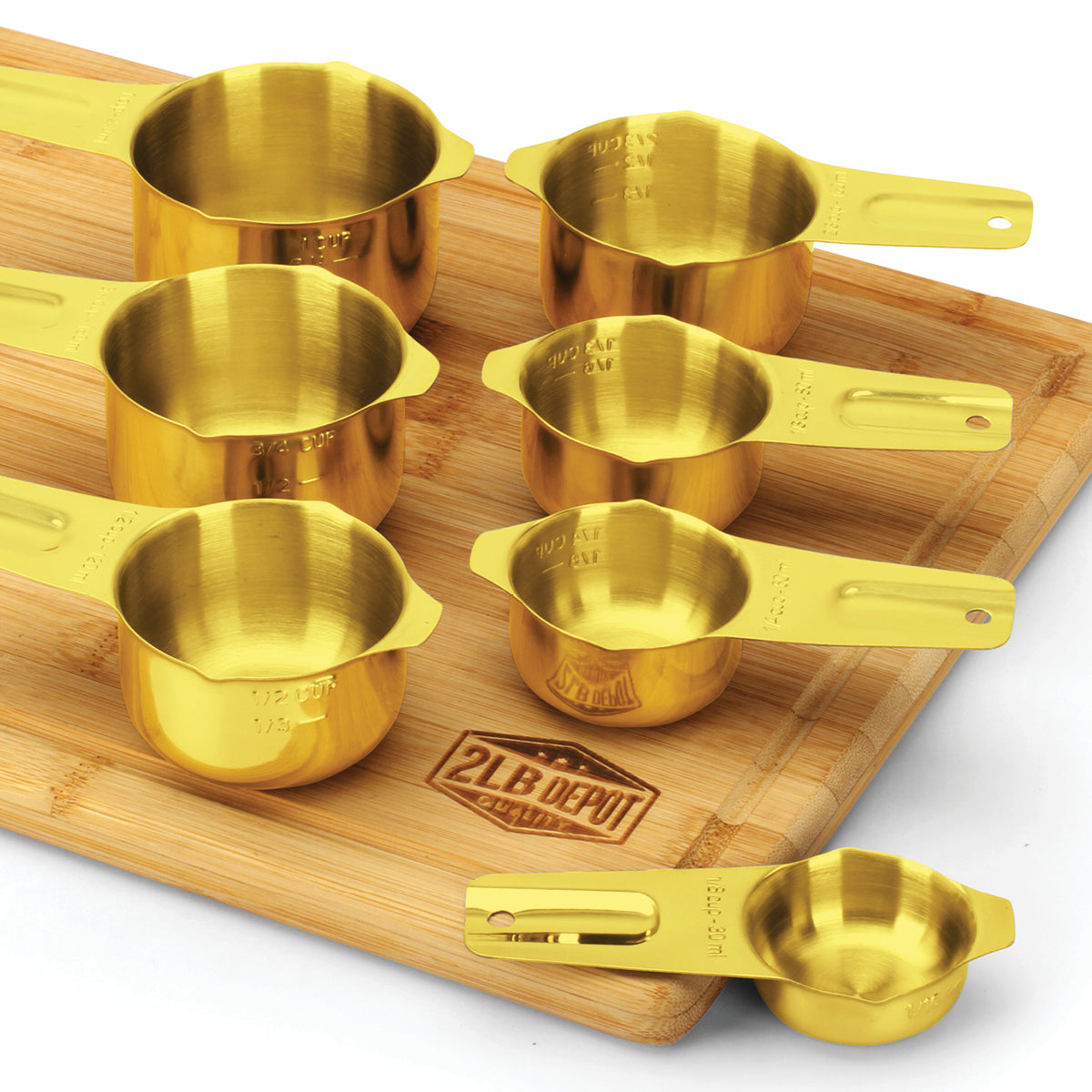 Stainless Steel Gold Measuring Cups (7 Piece Set)
